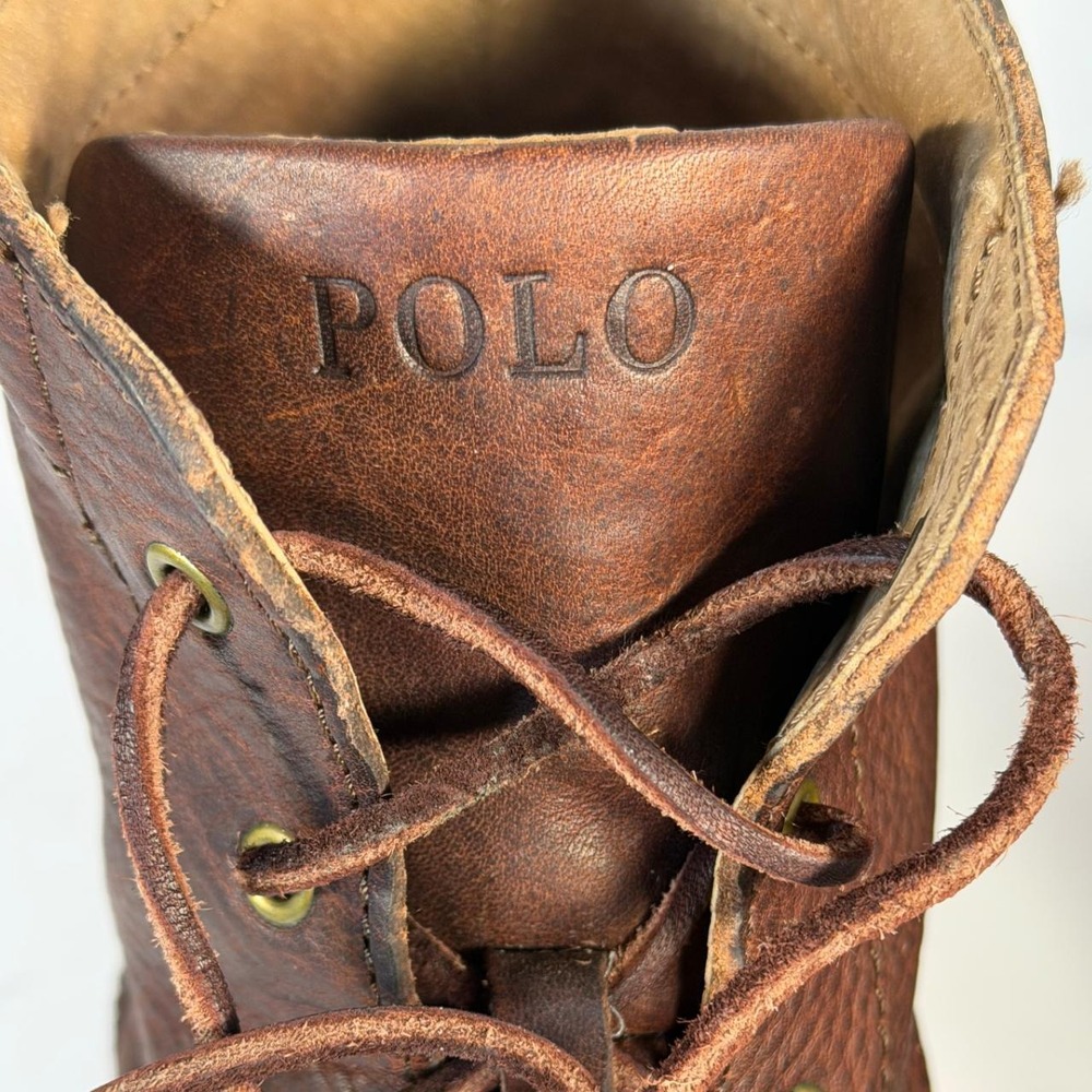 Polo Ralph Lauren Men's size 12 leather ankle boots Beautiful, brown